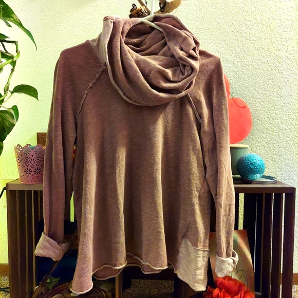 FP Beach Cowl Neck Cotton Long-sleeve Shirt - Picture 1 of 5